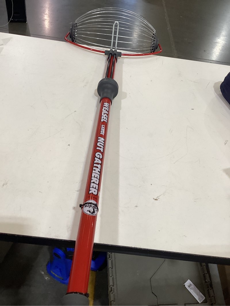 Condition photo showing As Is for garden weasel large nut gatherer roller – nut collector tool for walnuts, tennis balls and more – yard picker upper with durable cage and ergonomic handle - newest model