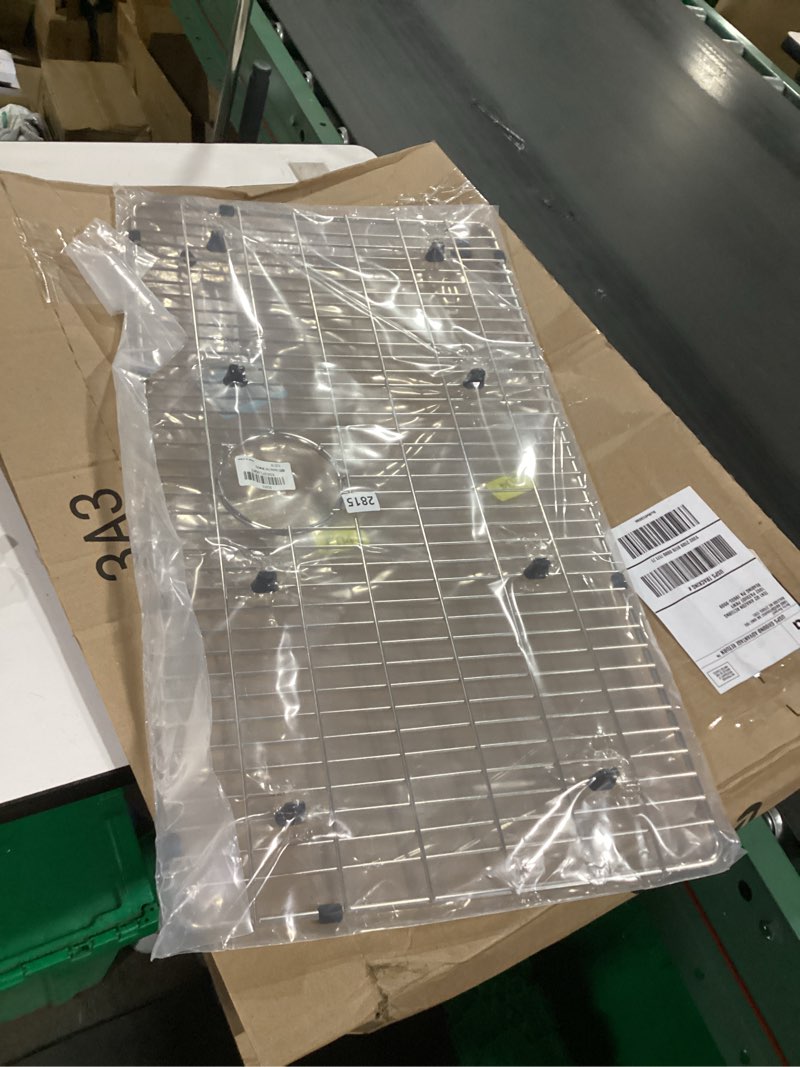Condition photo showing New/Like New for EBG2815 Stainless Steel Bottom Grid 28.4" x 15.4" Sink Grid,Sink Rack for Bottom of Sink,Kitchen Sink Grid,Sink Protector,Sink Bottom Grid for Elkay sink bowls 28-1/4" x 15-1/4" x 1-1/4"