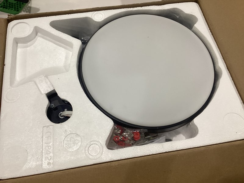 Condition photo showing New/Like New for 52 inch ceiling fans with lights, upgraded 6 blades ceiling fan with light remote, quiet 6 speed reversible dc motor, modern design, flush mount, 3cct dimmable led, double sided for bedroom livingroom