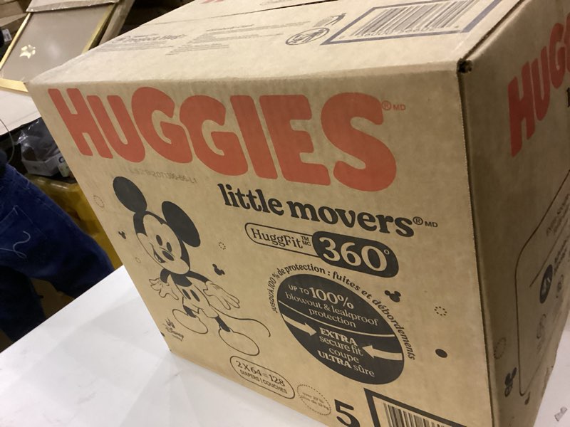 Condition photo showing New/Like New for Huggies Little Movers HuggFit 360 Pull On Diapers - Size 5 - 128ct
