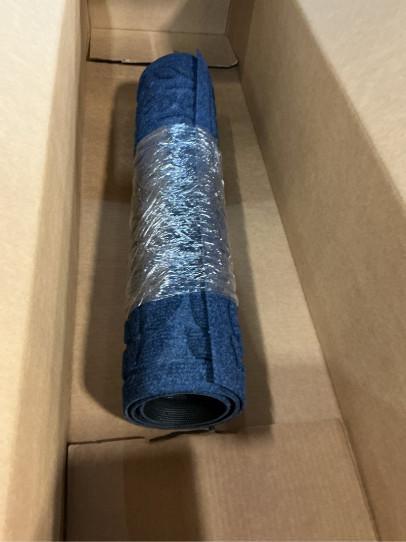 Condition photo showing Good Condition for Bulijojo Front Door Mat Entrance,Durable Heavy Duty Welcome Mat,Thick Absorbent Natural Rubber Non Slip Mat,Sturdy Entryway Blue 23"x35" 1'11" x 2'11" (Leaf) Blue