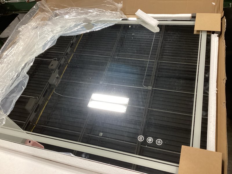 Condition photo showing Good Condition for 28"x36" led bathroom mirror with lights, anti-fog, backlit + front lit, dimmable, led vanity mirror for wall, lighted bathroom mirror, 3 colors, shatter-proof tempered glass white 28"l x 36"w