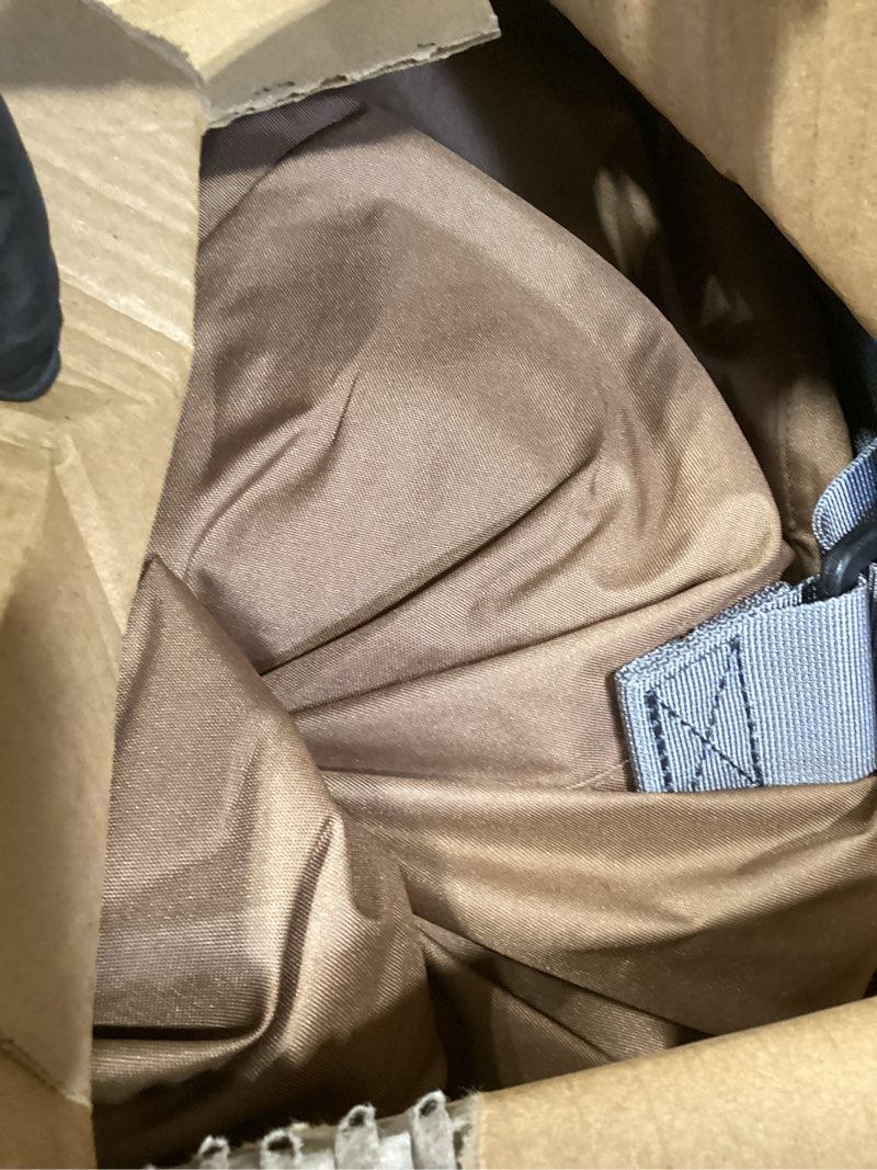 Condition photo showing As Is for lost horizon air & foam camping mattress, self-inflating sleeping pad, 4.5" thick, with air pump, full brown full with pump