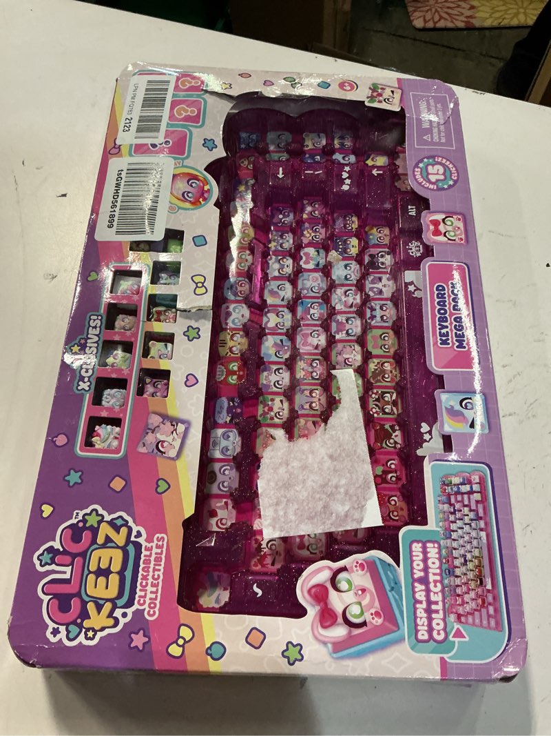 Condition photo showing Good Condition for clickeez keyboard mega pack - the ultimate starter set | includes storage keyboard & 15 with exclusive mega pack characters | clickable collectibles | ages 6+
