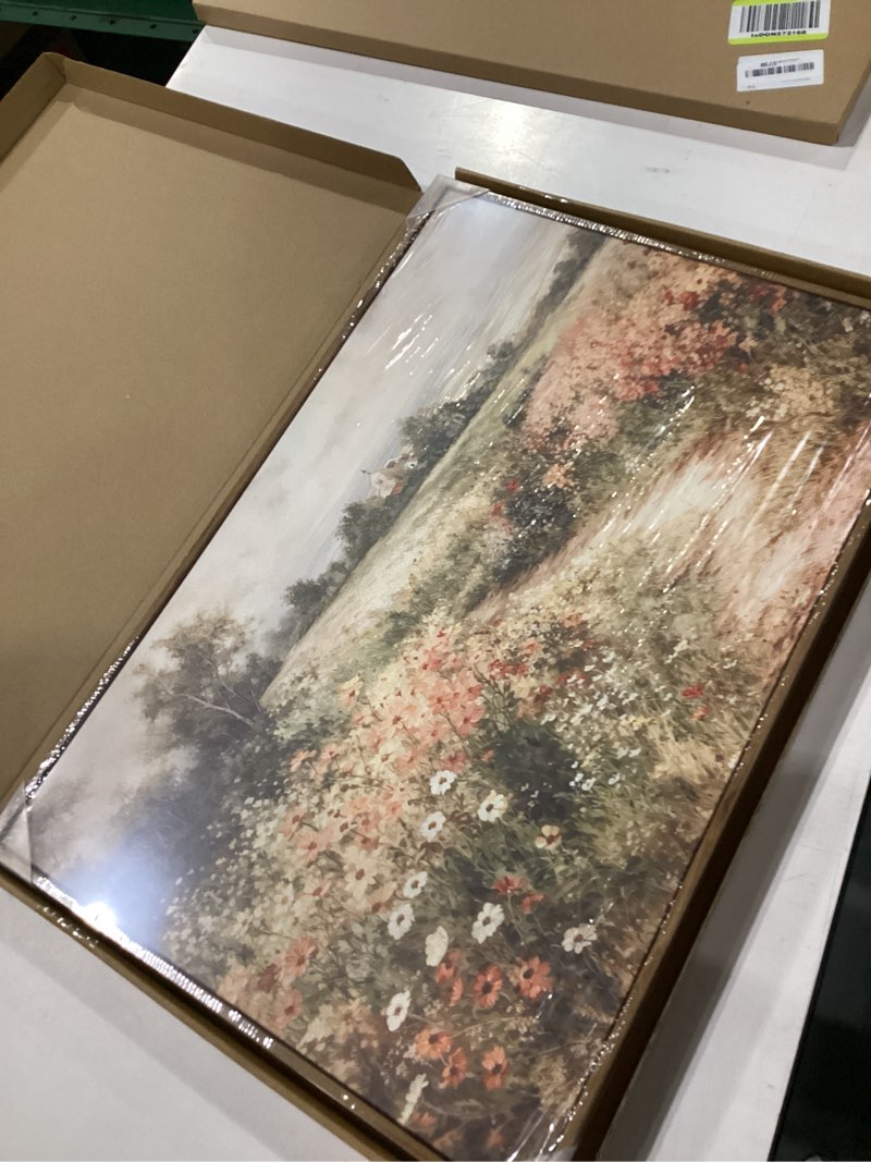Condition photo showing New/Like New for vintage wall art, classical paintings poster prints, room decor for home office bedroom living room, bathroom wall decor (wildflower field) wildflower field unframed 10"l x 8"w