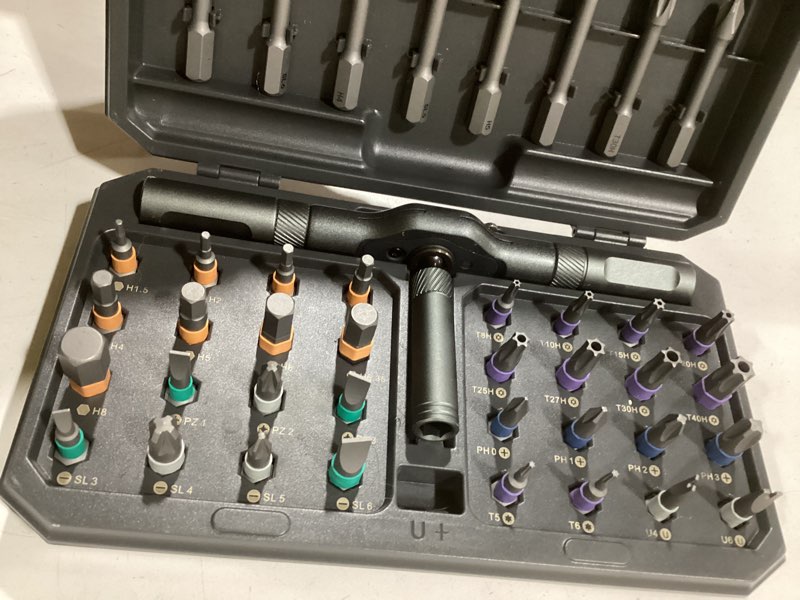 Condition photo showing Good Condition for Saker 42 in 1 Magnetic Screwdriver Set, Multi Bit Free Combination Ratchet Screwdriver Set Portable Repair Tool Kit for Gifts Furniture, Computer, Bicycle and DIY Grey