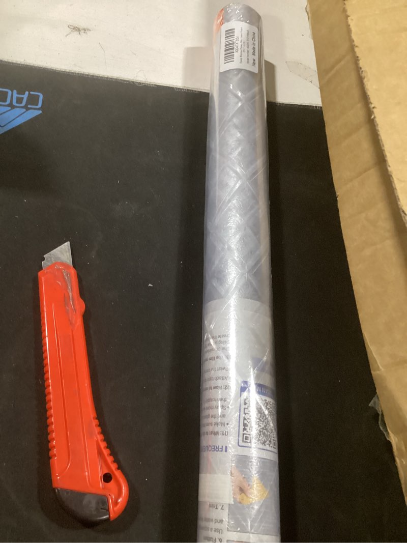 Condition photo showing New/Like New for haton window privacy film decorative frosted glass window film, sun blocking stained glass clings, static cling removable stickers for home door coverings, lattice pattern 29.5" x 118.1" 29.5" x 118.1" clear