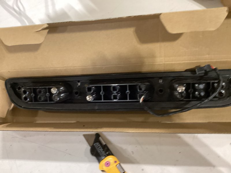 Condition photo showing As Is for fieryred third brake light reverse light smoked tail high mount lights compatible with ford 2015-2026 f-150, 2017-up f-250 f-350, 2019-up ranger, 2022-up maverick compatible with 2015-2020 f150 f250 f350