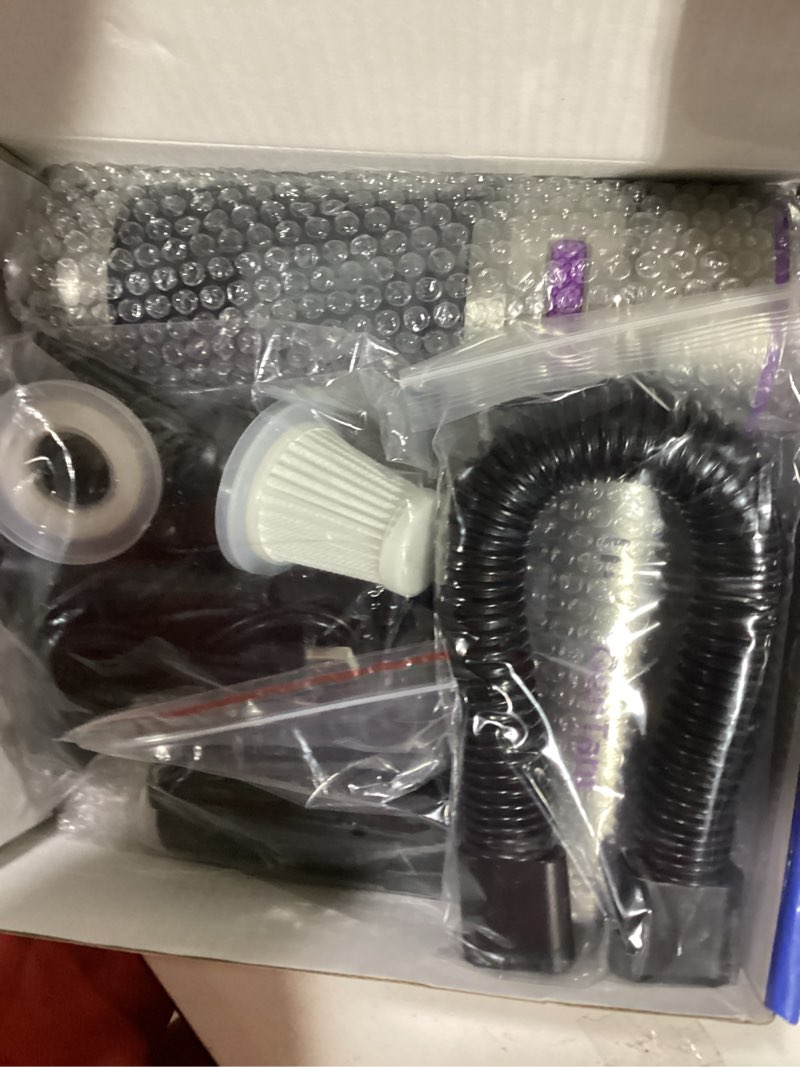 Condition photo showing Good Condition for mini vacuum cleaner cordless, car vacuum cleaner high power rechargeable strong suction, air pump duster blower brushless motor, handheld vacuum cordless for home office, gift for men women silver/purple