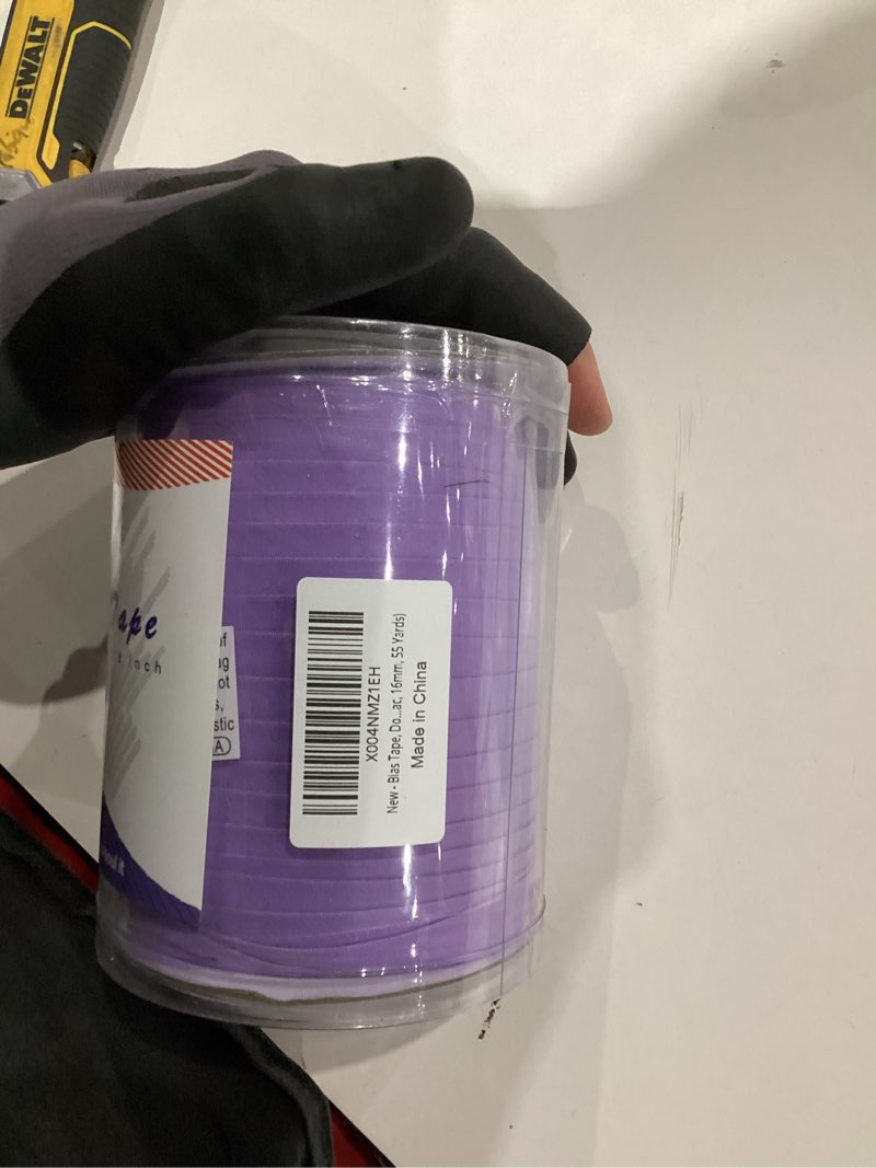 Condition photo showing New/Like New for Tewadoo Bias Tape Double Fold 5/8 Inch - Lilac 55 Yards Polyester Binding Tape for Sewing, Quilt Binding, Hemming, Seaming and Fabric Piping Lilac 5/8 inch x 55 yards