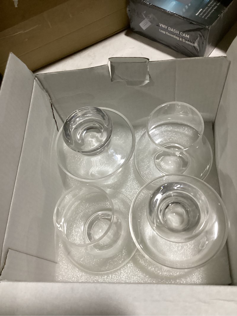 Condition photo showing New/Like New for bourbon whisky crystal glass snifter, set of 4 - narrow rim tasting glasses - handcrafted - good for cognac brandy scotch - 9-ounce/260ml