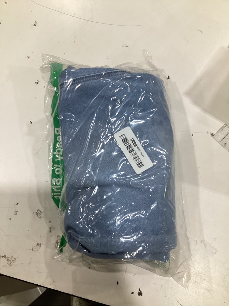 Condition photo showing New/Like New for grapent wide leg jeans for women cropped trendy high waisted welt pocket stretchy denim pants distressed trouser jeans medium lakeside blue