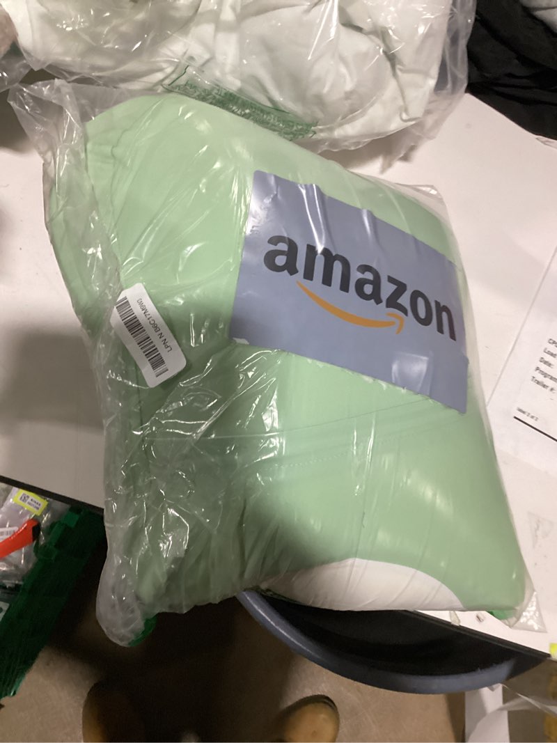 Condition photo showing New/Like New for DONAMA Cervical Pillow for Neck and Shoulder,Contour Memory Foam Pillow,Ergonomic Neck Support Pillow for Side Back Stomach Sleepers with Pillowcase Green Queen Size 24.8"Lx14.96"Wx5.51"H