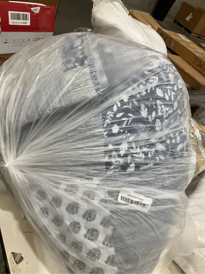 Condition photo showing Good Condition for cozyholy navy blue gray oversized king quilt set 128x120, 3 piece quilted bedspread set patchwork plaid bedding comforter set reversible lightweight microfiber bed spread coverlet set for all seasons