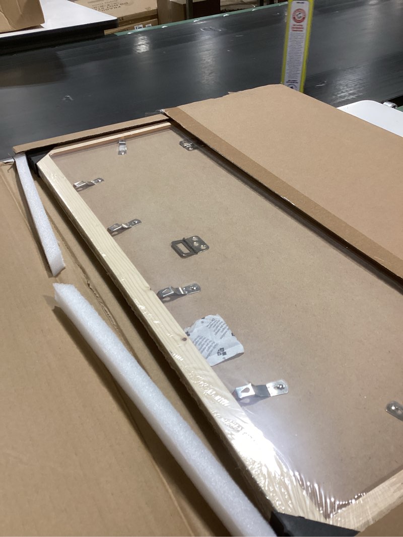 Condition photo showing Good Condition for 16x24 Wood Frame Gold, Ornate Natural 24x16in Picture Poster Frame, Modern Golden 16 x 24inch Gallery Wall Photo Frame with HD Plexiglass, Horizontal Vertical Wall Mounting Display 1pcs Gold 16x24