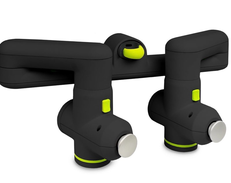 ProsourceFit Dual Pro Percussion Massage Gun, 6 Attachable Pieces for Deep Tissue Relief, Muscle Massager Gun with 4 Speed Levels, Adjustable Handles for Back Massage, and Quiet Portable Relief, Black