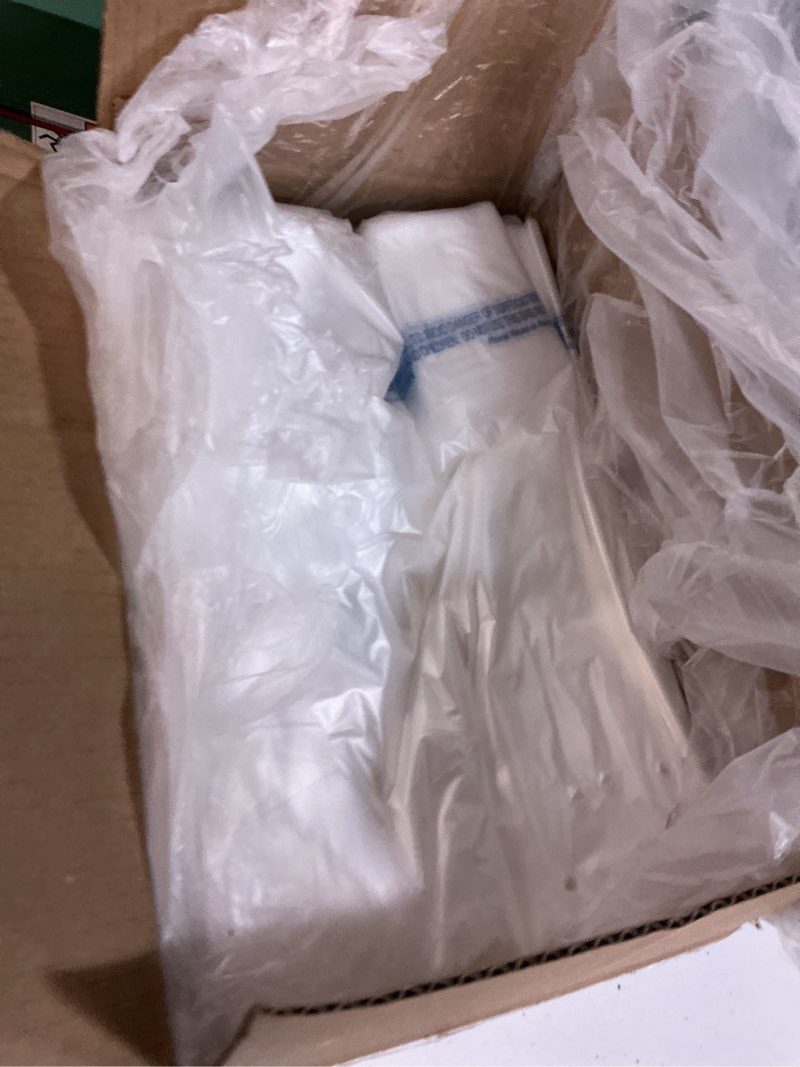 Condition photo showing New/Like New for reli. to go bags/take out bags (500 count bulk) (small 16" l x 8" w + 10.75" h) reusable plastic bags with handles | die cut handle - plastic | use for shopping, business, carry out, restaurant