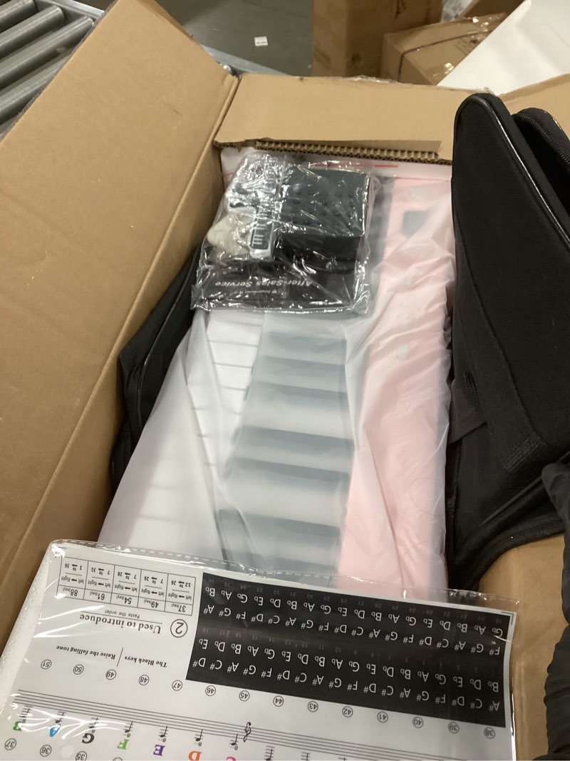 Condition photo showing Good Condition for Portable Piano Keyboard, Semi-Weighted Folding Digital Piano 88 Key, Full Size, Wood Grain, Electric Piano Keyboard w/MIDI Bluetooth, Suitable for Adult, Toddler, Kids 88 Key Pink