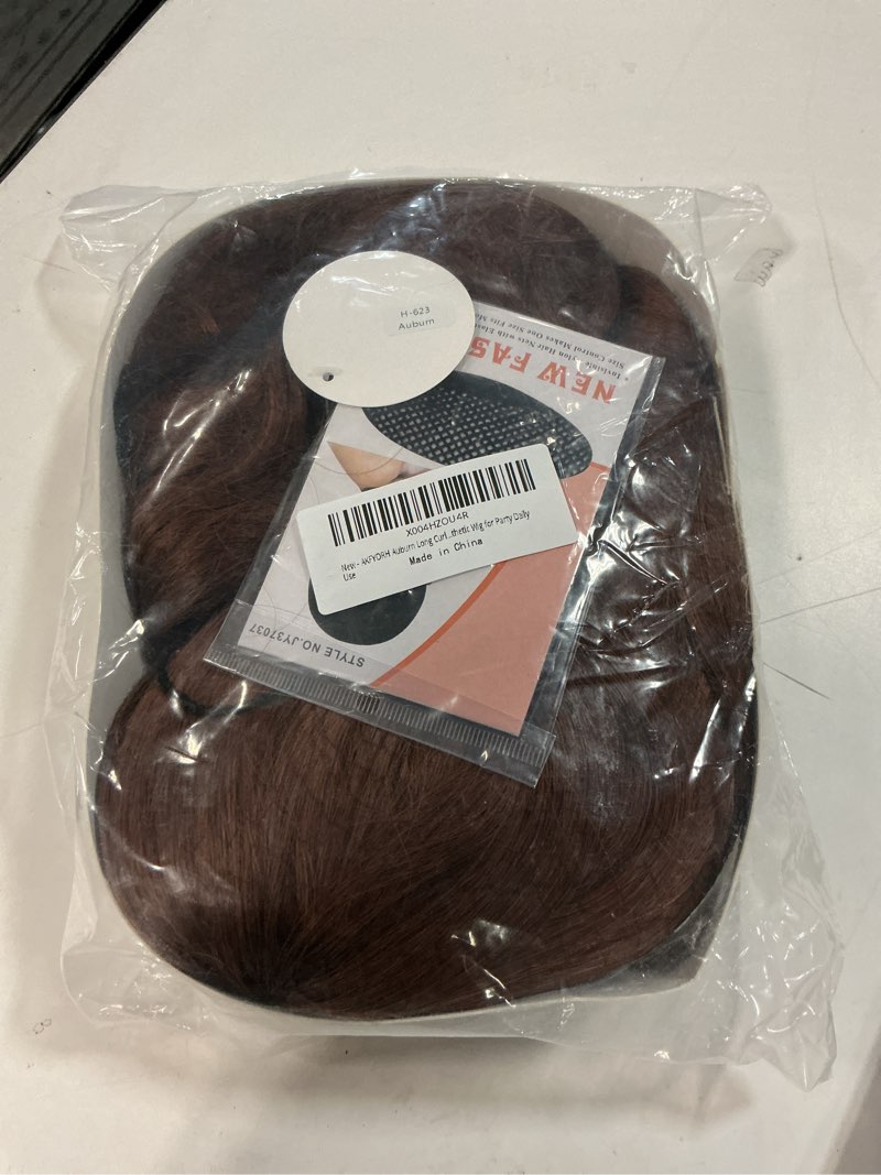 Condition photo showing New/Like New for Burgundy Red  Long Curly Wavy Wig for Women 26 Inch Middle Part Wavy Wig Pelucas De Mujer Natural Looking Synthetic Wig for Party Daily Use
