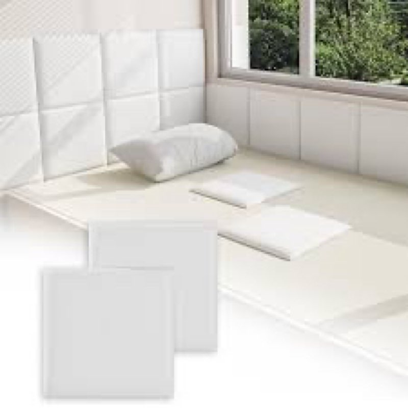 Umedol 3D Anti-Collision Wall Padding for Kids, White Peel and Stick headboard Panels, Self-Adhesive