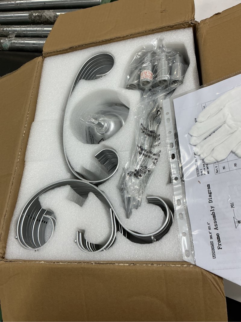 Condition photo showing Good Condition for wuzups crystal chandelier 10-light pendant ceiling light modern lighting fixture for dining room hallway bedroom kitchen bathroom, h 27.6" x w 22.8", e12 base, silver 10-light, silver pendant light, 27.6" high 22.8" wide