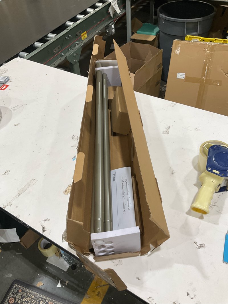 Condition photo showing Good Condition for KAMANINA 1 Inch Double Curtain Rods 66 to 120 Inches (5.5-10 Feet) Telescoping Heavy Duty Drapery Rod for Windows 54 to 115, Netted Texture Finials, Antique Silver Antique Silver 66-120"