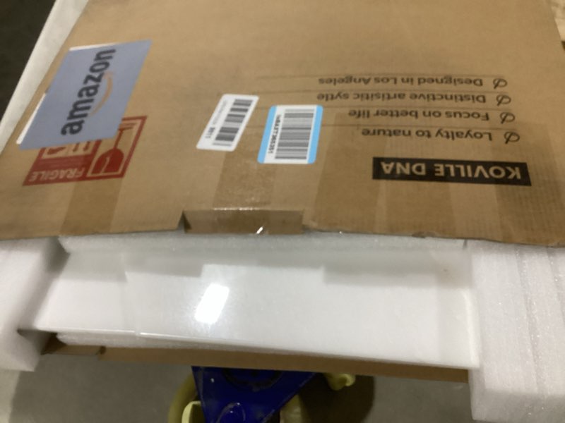 Condition photo showing Good Condition for koville african natural marble cutting board for kitchen, 16x20inch extra large hand crafted marble slab for cheese, charcuterie, pastry board - wedding gift, house warming gift white marble-namib fantasy 20"l x 16"w