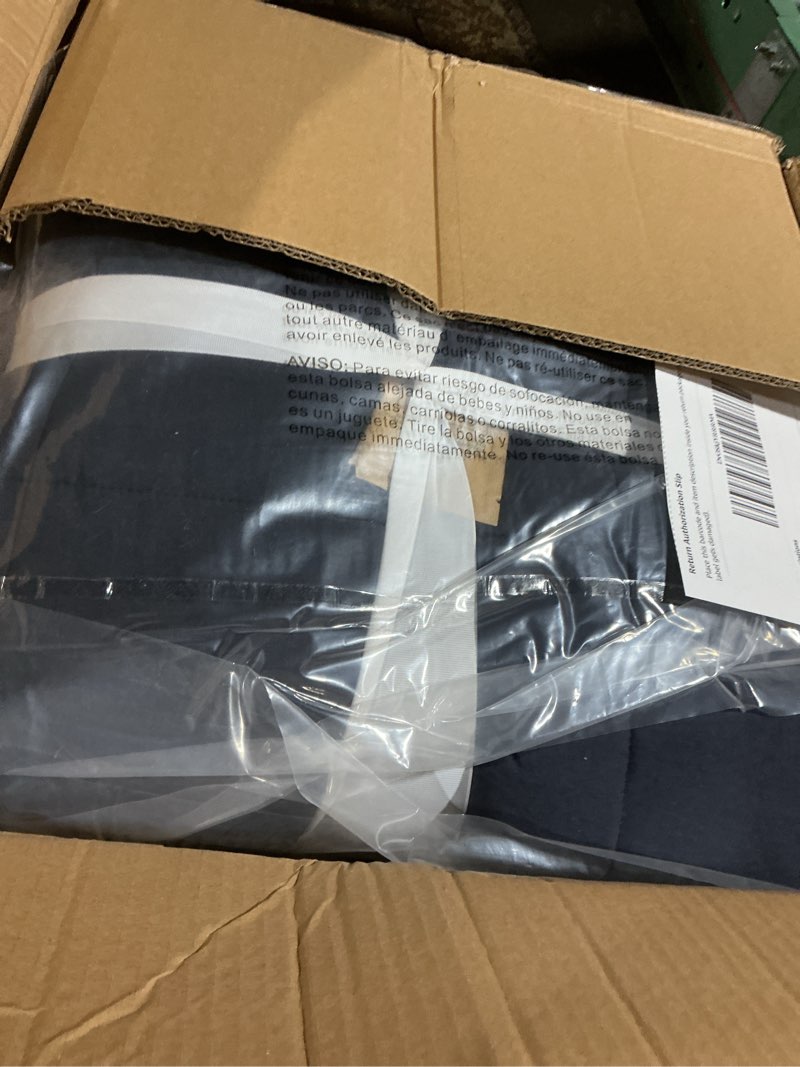 Condition photo showing Good Condition for UGG Leonora Twin Comforter Set with 1 Pillow Sham Lightweight Down Alternative Soft Comforter Reversible All Season Hypoallergenic Luxury Bedding Set, Machine Washable, Twin XL, Navy Blue Blue Twin/XL