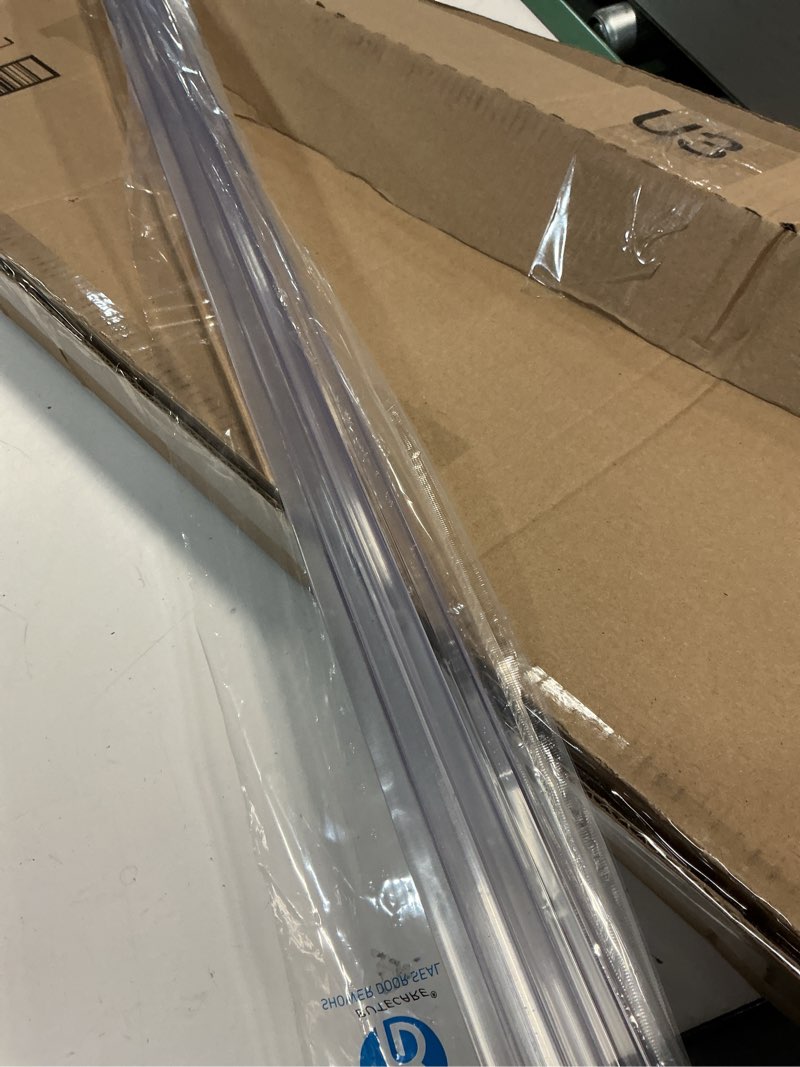 Condition photo showing As Is for 2-pack butecare frameless shower door bottom seal for glass doors – stop shower leaks and create a water barrier (1/2” x 39”) bottom sweep -1/2''