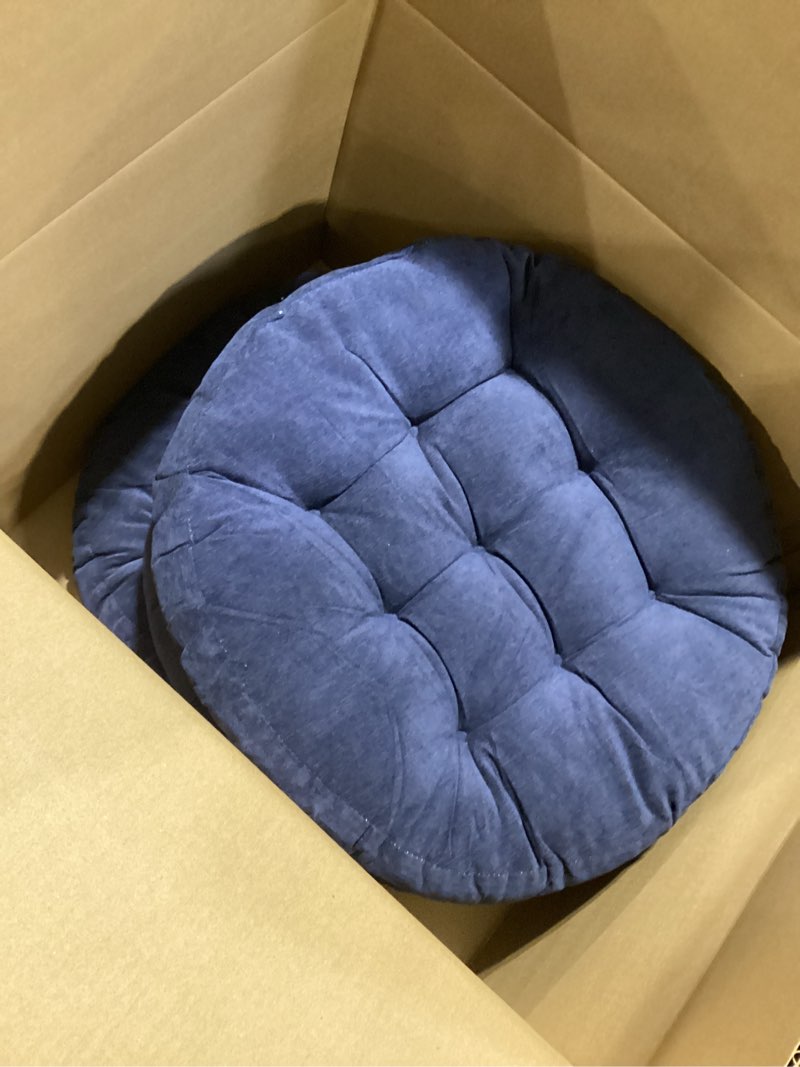 Condition photo showing Good Condition for Jerify Floor Pillow Cushions 22 x 22 Inch Round Square Large Meditation Floor Pillow for Classroom Adult Meditation Picnic Party Cushion for Seating Gift Christmas(Round,Navy Blue,4 Pcs) Round Navy Blue 4