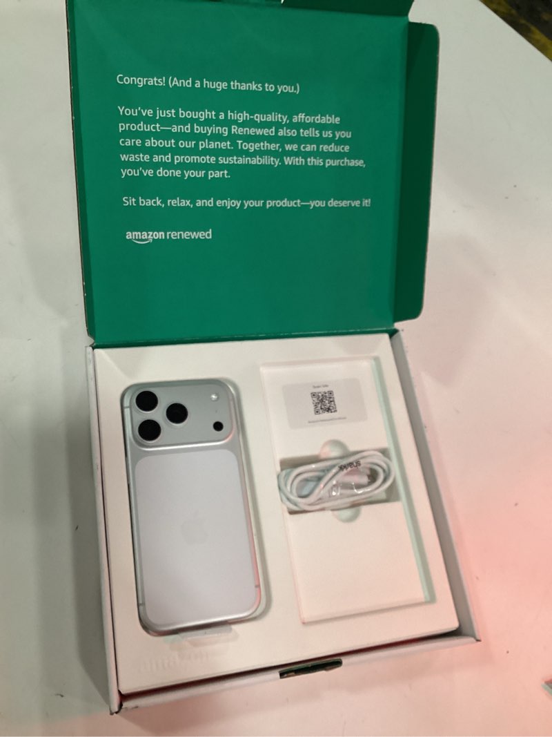 Condition photo showing Good Condition for apple iphone 17 pro, us version, 1tb, esim, silver- unlocked (renewed premium) *** working condition verified. no network or connectivity tests were performed. bidder be advised ***