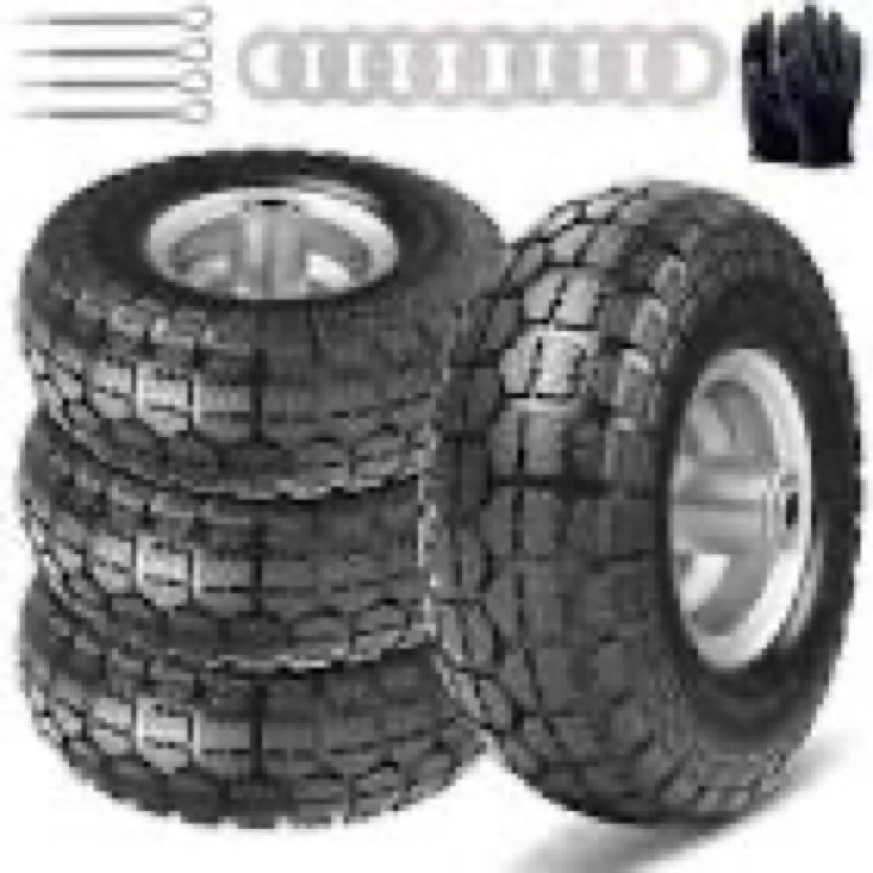 4.10/3.50-4 tire and dolly wheel flat free - solid rubber hand truck wheels 5/8" axle - gorilla cart