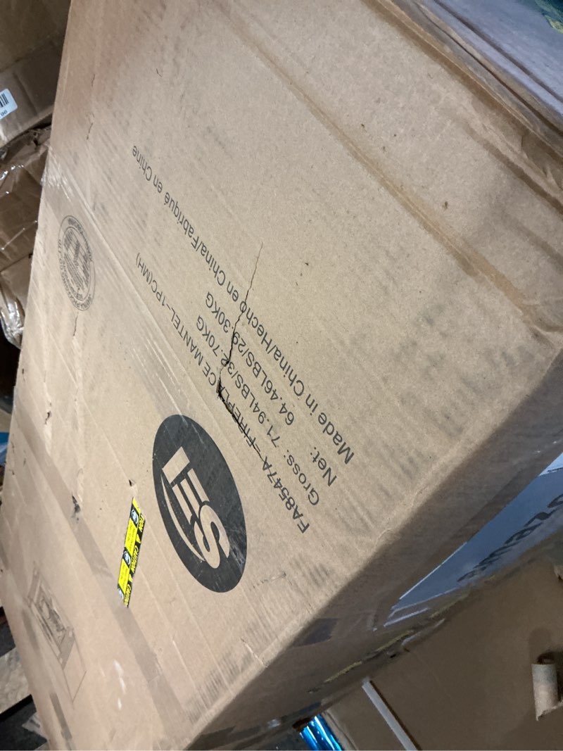 Condition photo showing As Is for **DNP**Mantel needs to be set-up**Southern Enterprises**Griffin Electric Fireplace with Book Cases, Mahogany