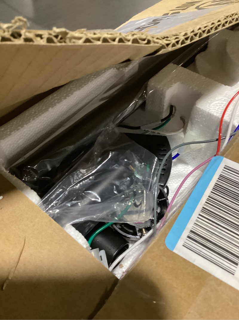 Condition photo showing Good Condition for ZMISHIBO 72 inch Large Ceiling Fans with Lights and Remote, Indoor/Outdoor Black Modern Ceiling Fan for Kitchen Living Room Patio, 6 Speed Reversible Quiet DC Motor, 3 CCT, Dual Finish 8 Blades Black & Walnut 72 Inch