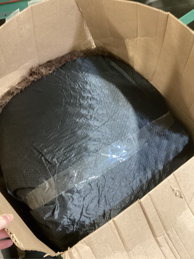 Condition photo showing As Is for 71"x44"x12.5" human dog bed for adult faux fur washable human dog bed portable handle, egg orthopedic foam human bed extra large with present blanket brown 71''x44''x12.5'' brown human dog bed