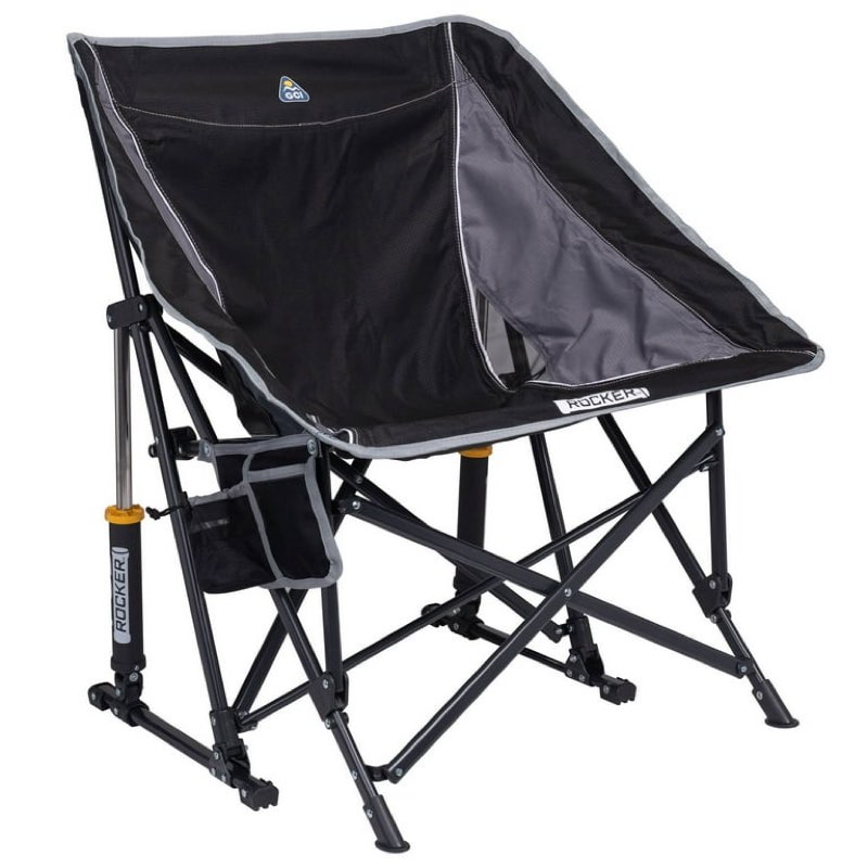 gci outdoor pod rocker foldable rocking camp chair, black