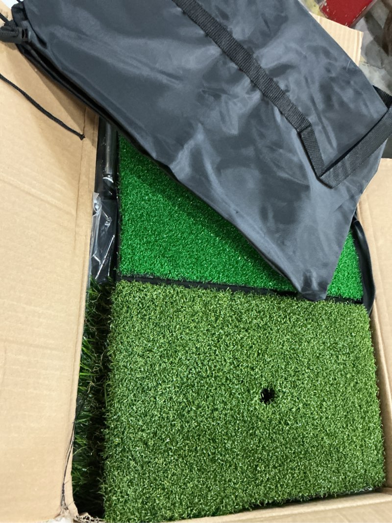 Condition photo showing Good Condition for golf net: 10 x 7ft golf hitting practice net for backyard driving, indoor & outdoor chipping training net with mat, targets & balls, ideal gifts for christmas him men dad husband grandpa boys golfers