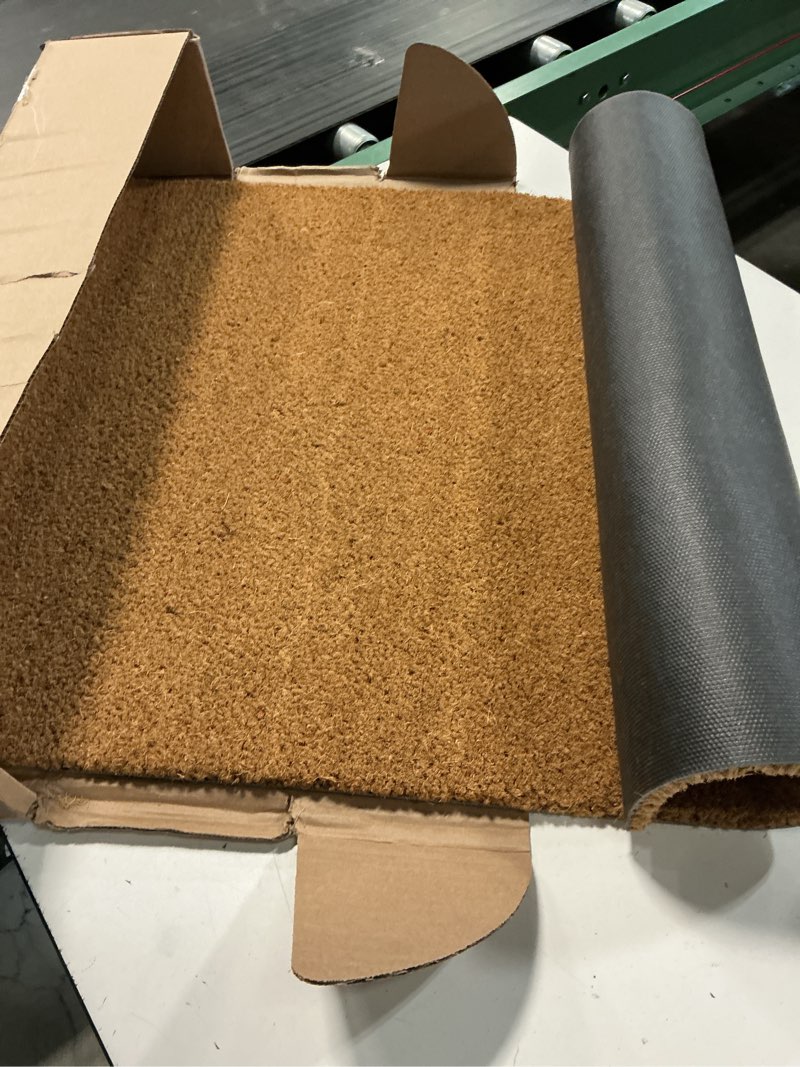Condition photo showing As Is for ecomills coco coir doormat with non-slip backing, 36" x 60" – heavy duty natural front door mat with non-slip backing, indoor/outdoor durable entrance mat, 0.5" thick 3' x 5' (rectangular)