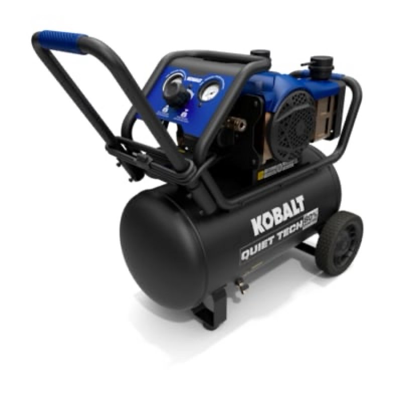 kobalt quiet tech 10-gallon portable electric 175 psi horizontal air compressor