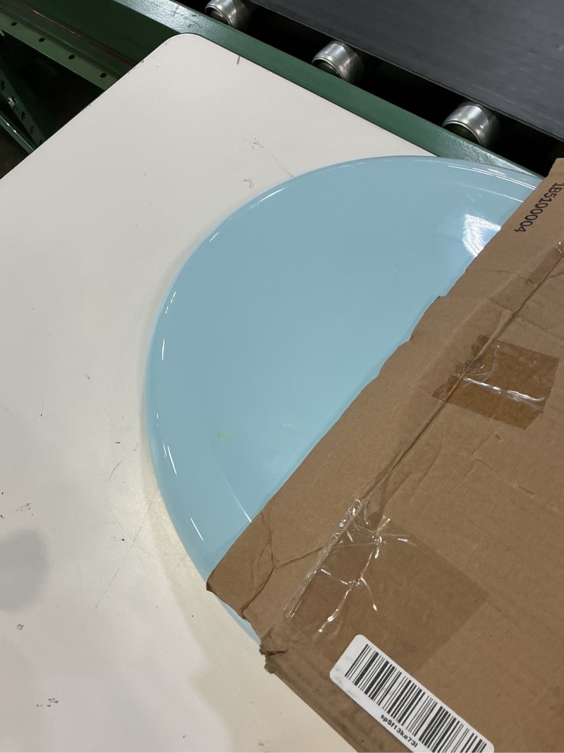 Condition photo showing As Is for bemis classic colors slow close toilet seat, easy clean hinges and durable plastic seat, made in usa, round, dresden blue round dresden blue