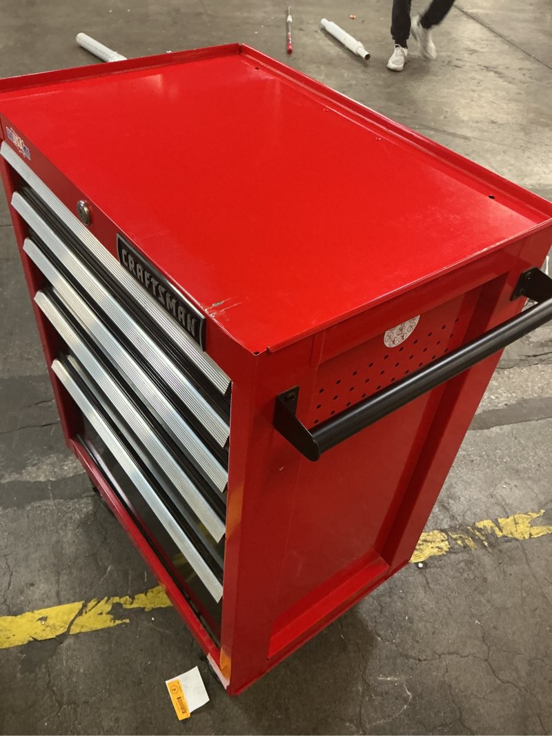 Condition photo showing As Is for CRAFTSMAN 2000 Series 26.85-in W x 38.05-in H 5 -Drawer Steel Rolling Tool Cabinet ( Red )