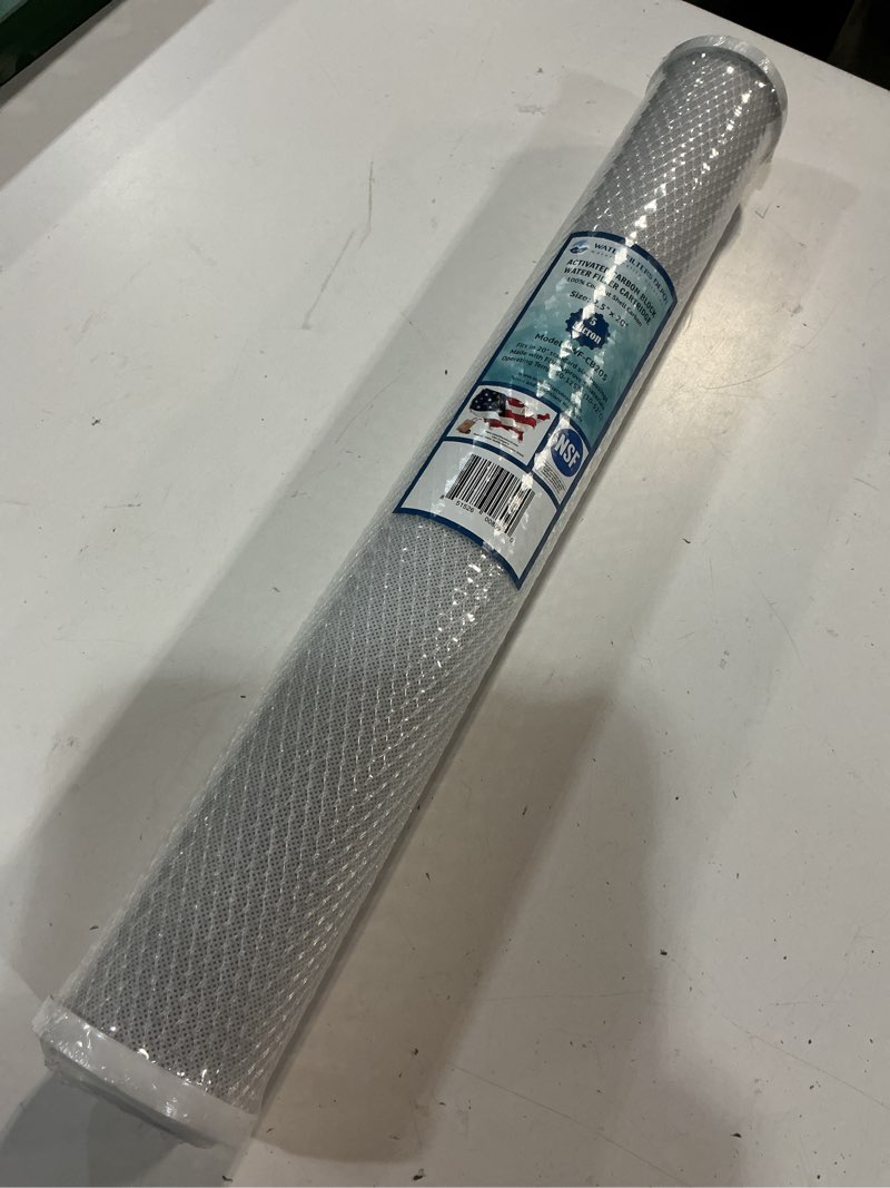 Condition photo showing New/Like New for wfd, wf-cb205 2.5"x20" activated carbon block water filter cartridge, fits in 20" standard size housings of filtration systems (1 pack, 5 micron)