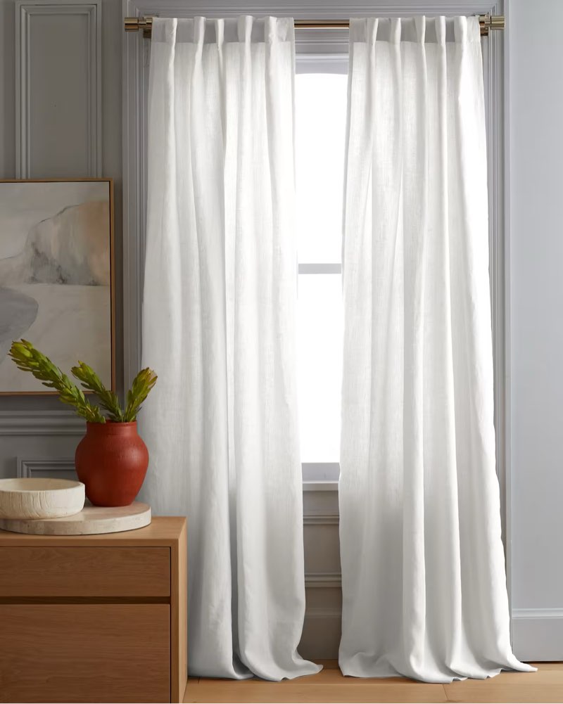 quince european linen curtain color white 48in x 84in