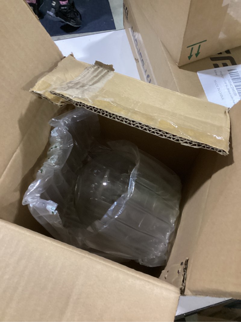 Condition photo showing Good Condition for 2 Pcs Clear Glass Shades Globe, Glass Lamp Shade Replacement, Ball Shaped Globe For Light Fixtures, Modern Vintage Style Transparent Lampshades for Chandelier Wall Sconces