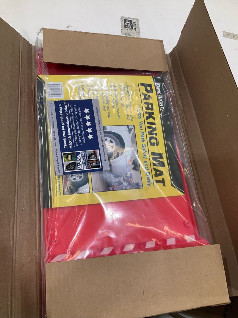 Condition photo showing Good Condition for Maxsa 37359 Park Right 21" x 11" x 2" Parking Mat, Red