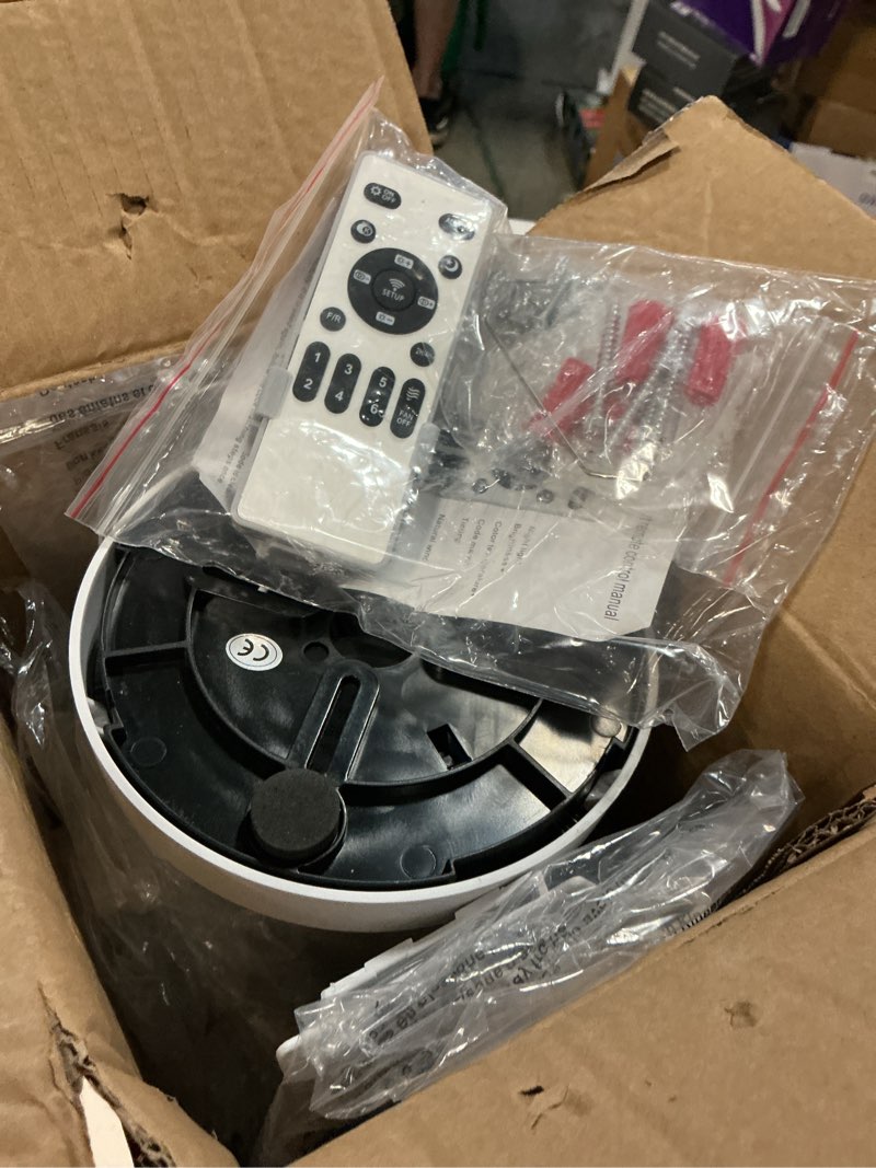 Condition photo showing Good Condition for small ceiling fan with lights, 25 inch flush mount with remote control, reversible quiet dc motor, white, 3 blades, 6 speeds, dimmable led, adjustable color temperature, timer white 25inch