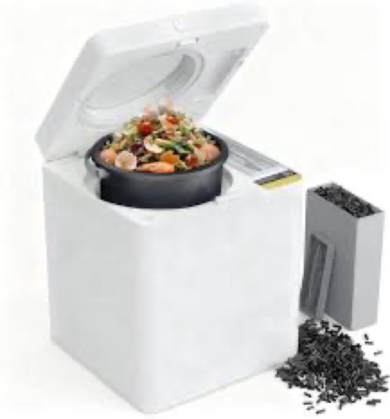 TOPZEE Electric Compost Bin for Kitchen - 3L Countertop Composter with Odorless Auto-Cleaning, Turns