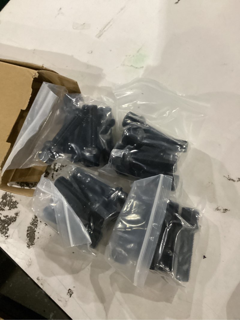 Condition photo showing New/Like New for jiiinmiiin 14x1.5 black wheel lug bolts, wheel hub bolt m14x1.50 thread for wheelspacers, 17mm hex, 45mm thread length, ball seat. [20 pack] 45mm thread length black