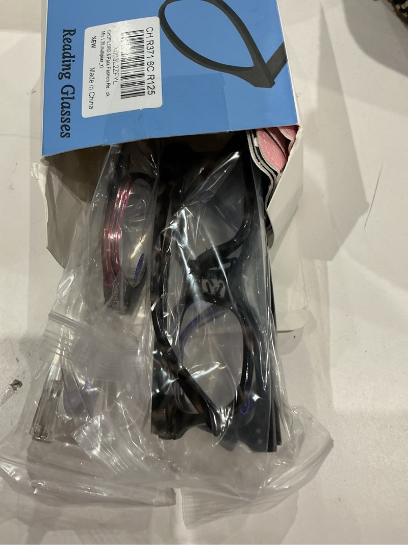 Condition photo showing Good Condition for 6 pack fashion reading glasses for women men blue light blocking oversized square readers with spring hinge 6 pack mix 1.25 x