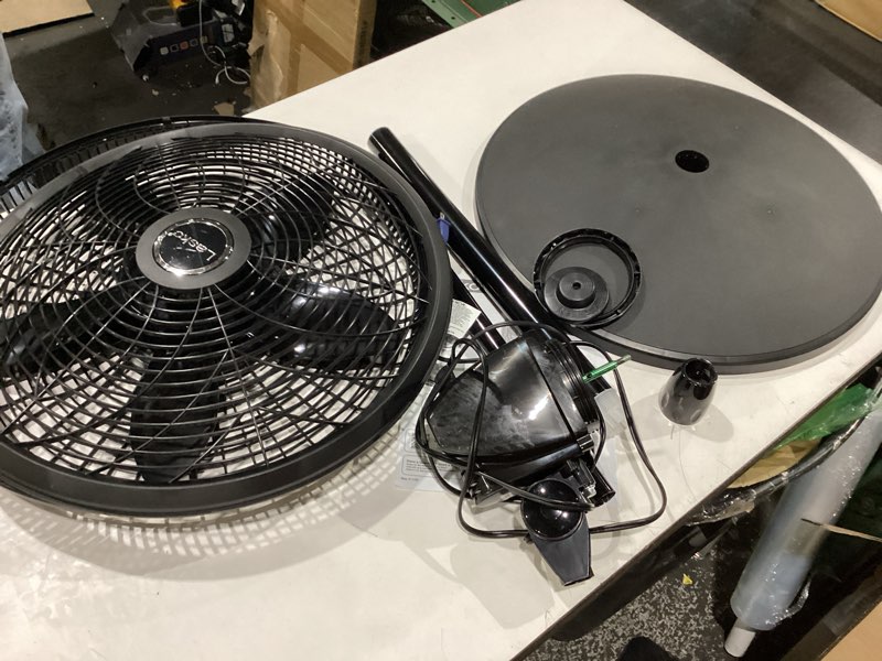 Condition photo showing Good Condition for lasko pedestal fan, oscillating fan for bedroom with adjustable height and 3 cooling speeds, portable, 18", black, 1827